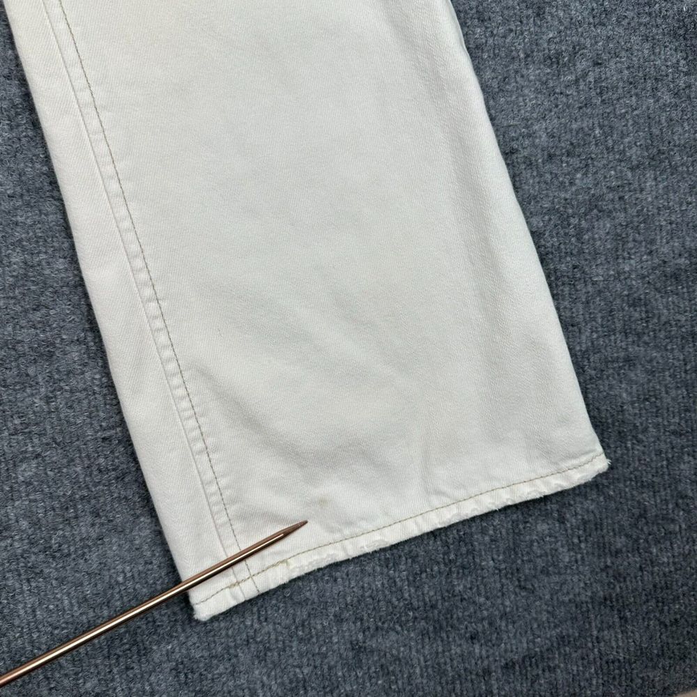 VTG Old Navy Jeans Womens 8 Ivory Denim Embroidered Y2K Ultra Low Waist Bootcut - Picture 3 of 15